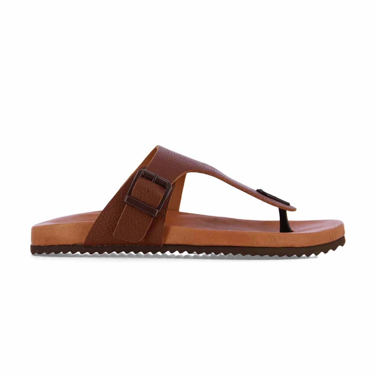 Leather Thong Sandal -Tan