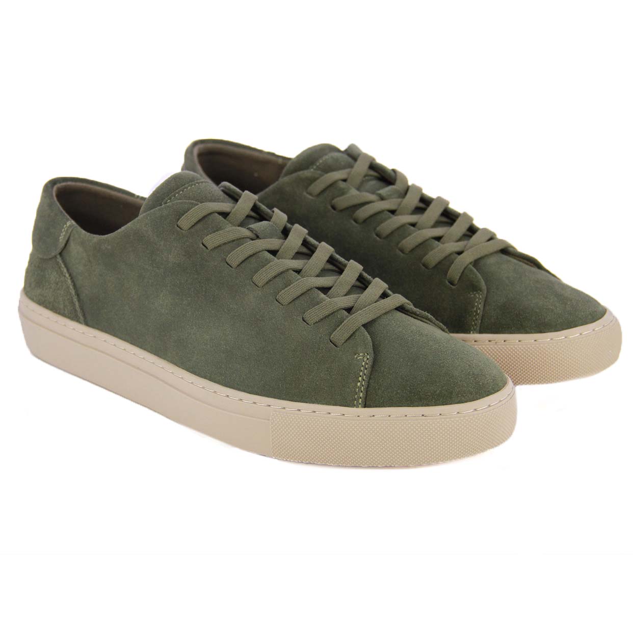 Suede Low-Top Sneakers -Green - Image 2