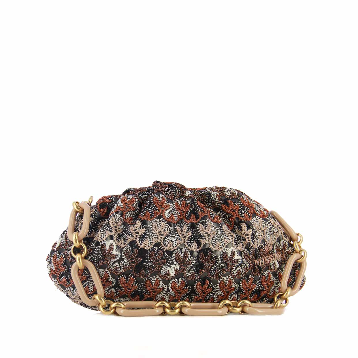 Small Raschel Pouch Bag -Brown