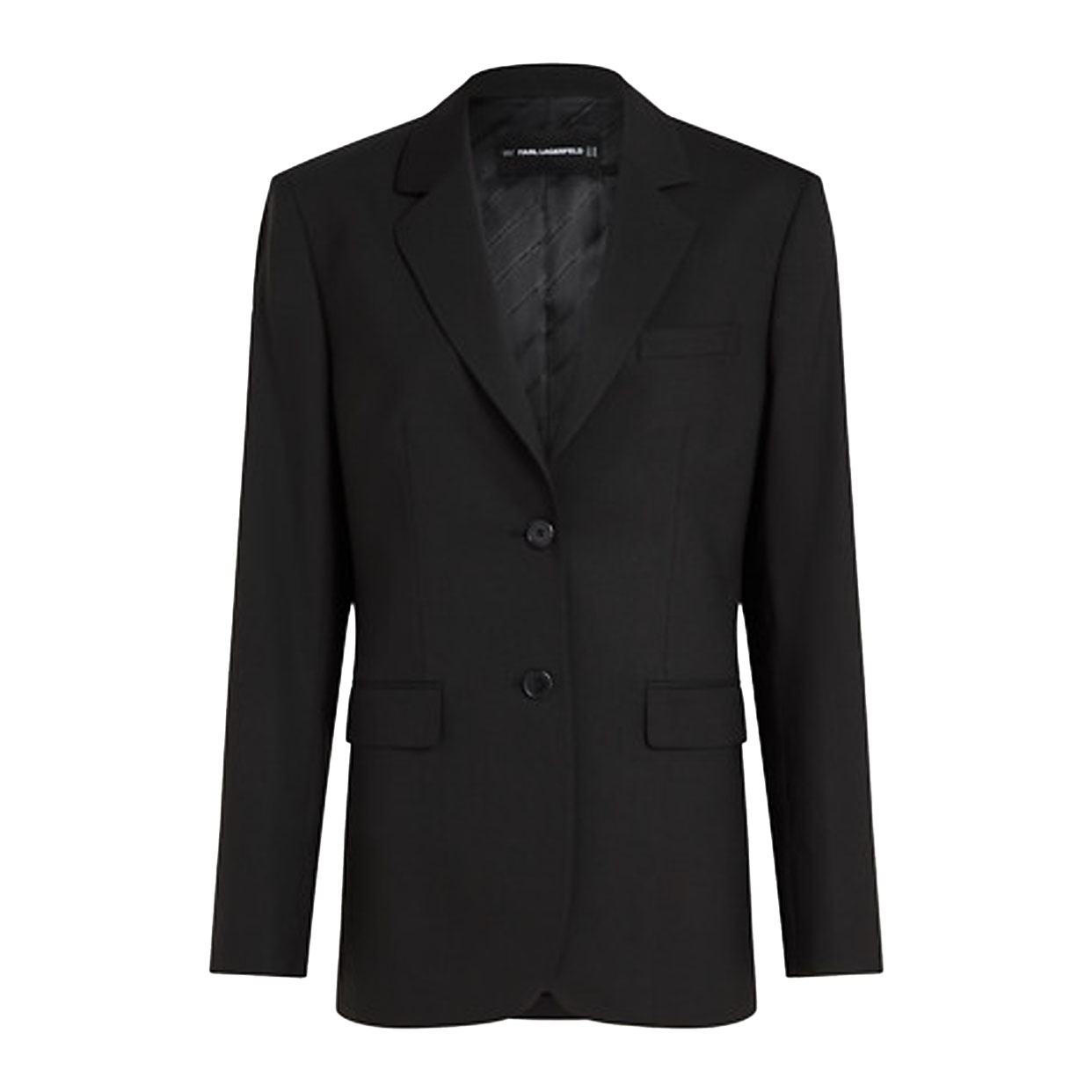 Logo Tape Relaxed Blazer -Black