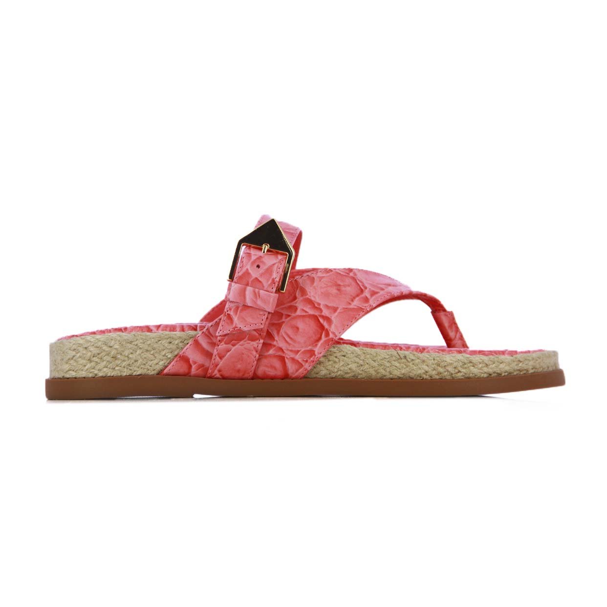 Scalea Croco Leather Sandal -Pink
