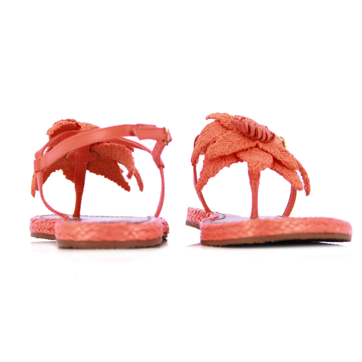 Flat Flower Sandal -Orange - Image 5