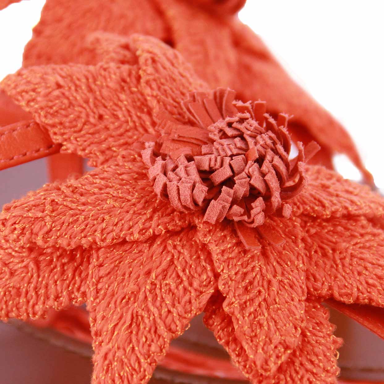 Flat Flower Sandal -Orange - Image 4
