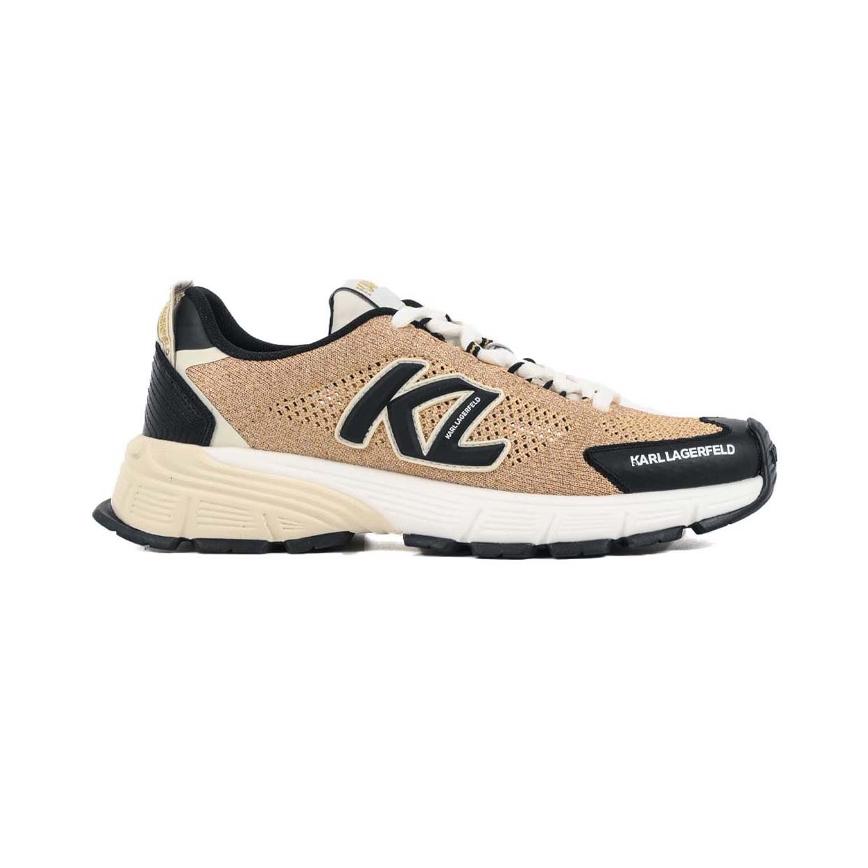 Orion Sidetrim Knit Sneaker -Gold