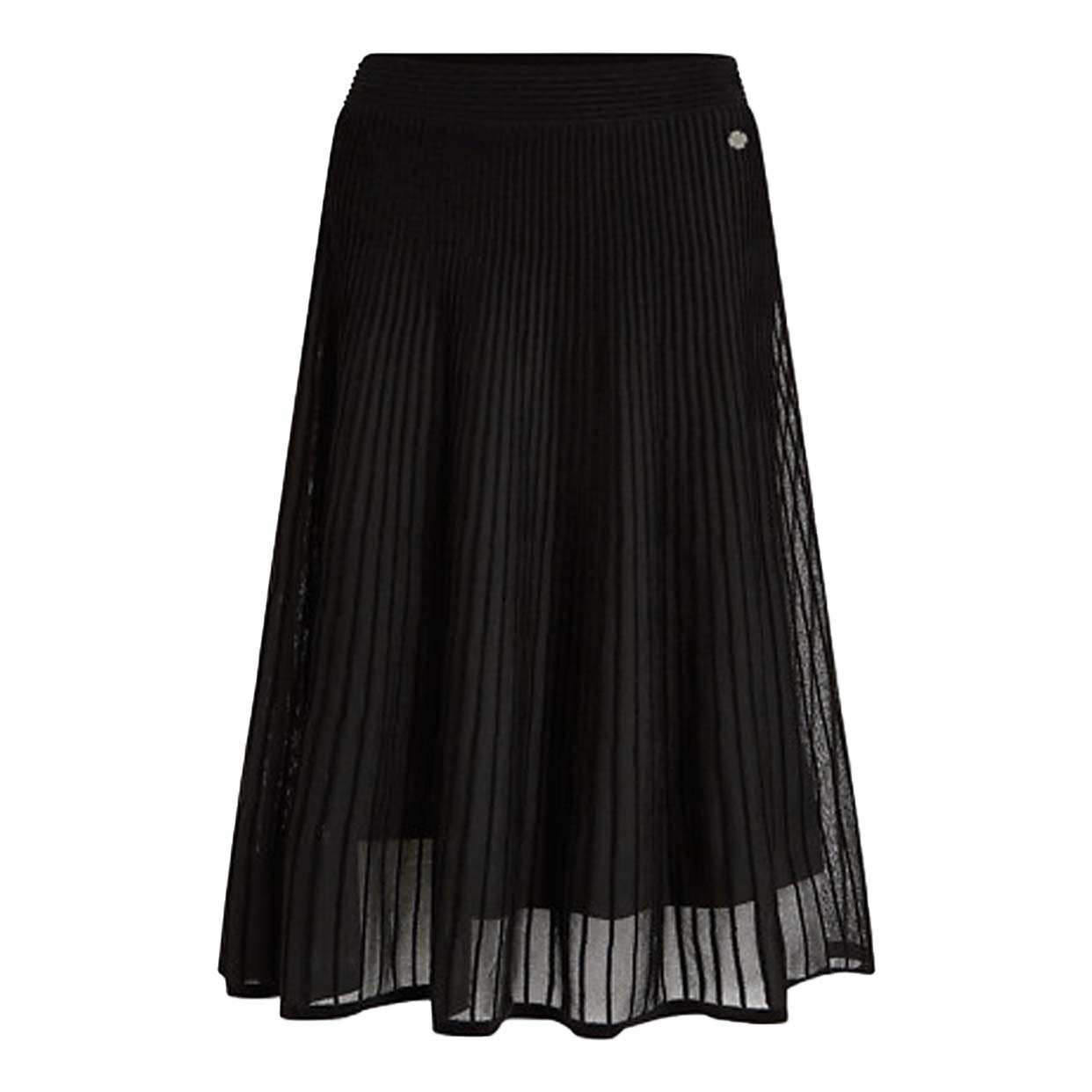 Elegant Flock Knit Skirt -Black