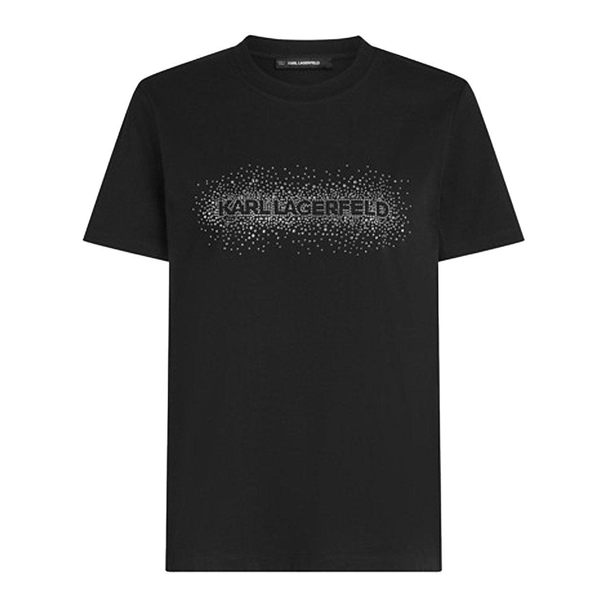 Logo Rhinestone T-Shirt -Black