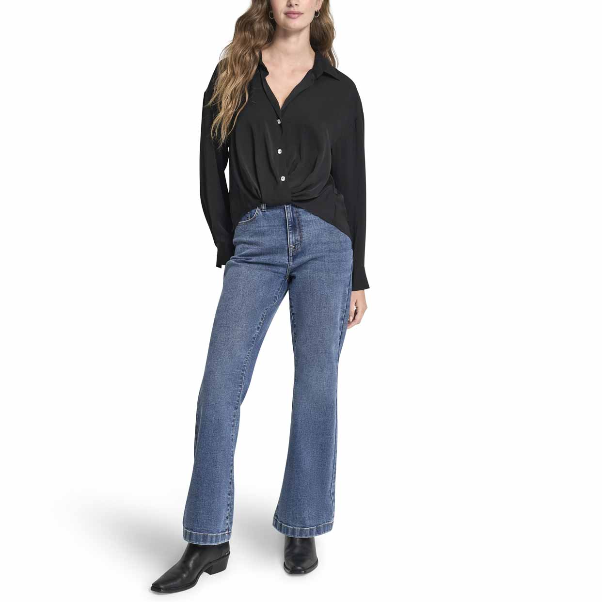 Long Sleeve Blouse -Black