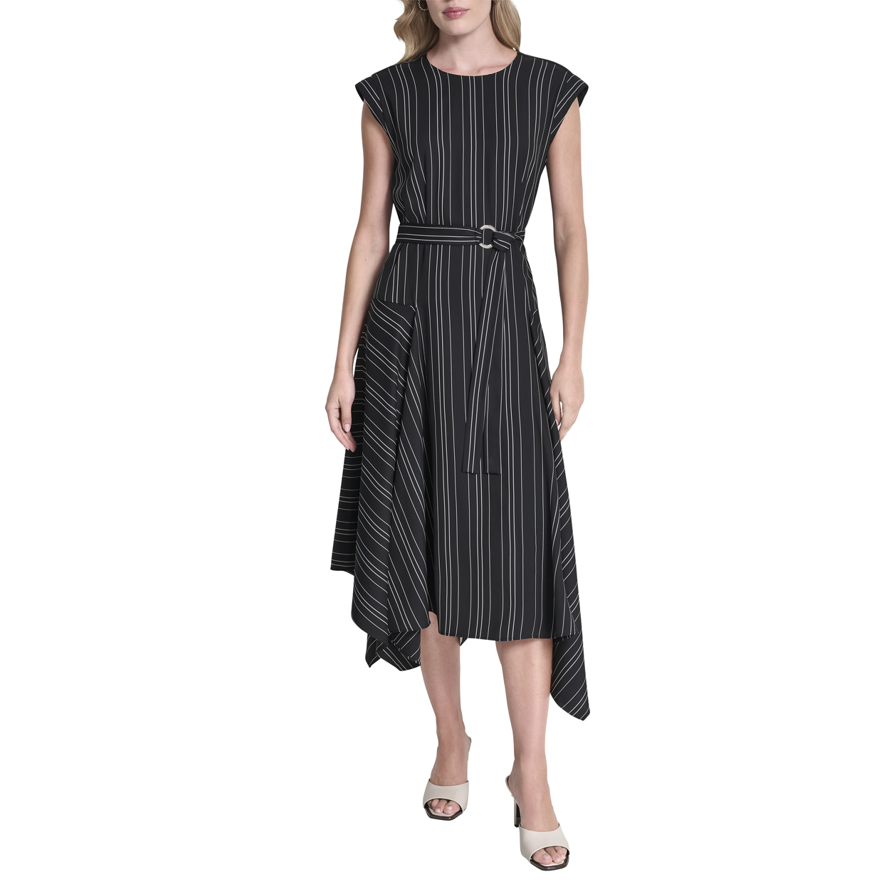 Asymmetric Dress -Black/Ivory