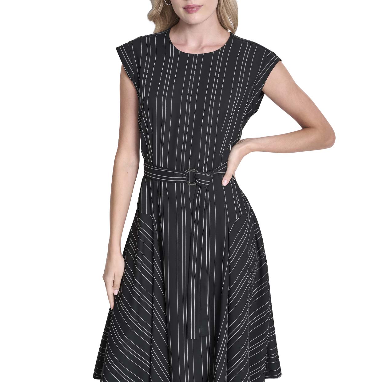 Asymmetric Dress -Black/Ivory - Image 3