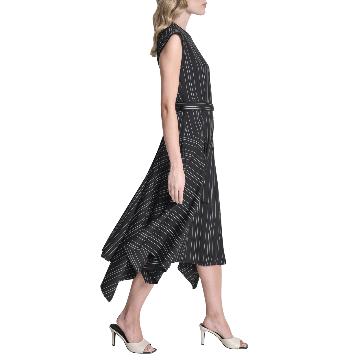 Asymmetric Dress -Black/Ivory - Image 2