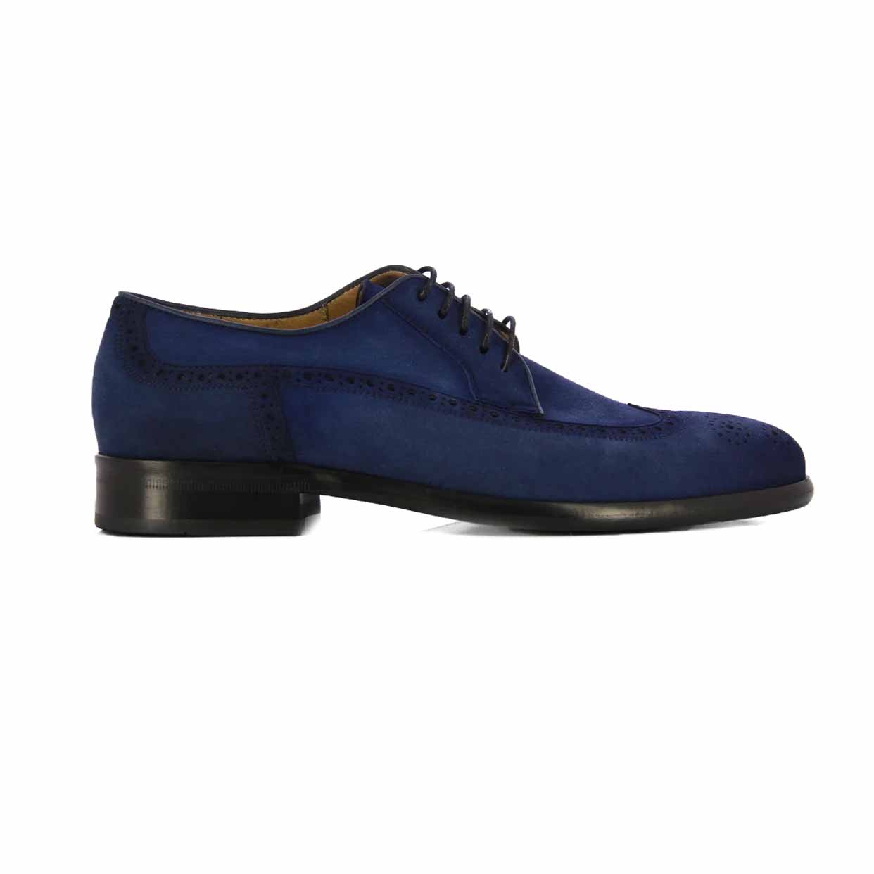 Suede Lace-Up Brogues -Royal Blue