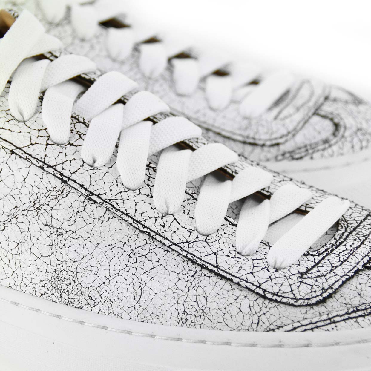 Textured Low-Top Sneaker -Black Leather - Image 4