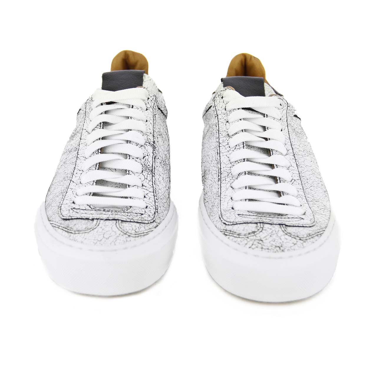 Textured Low-Top Sneaker -Black Leather - Image 3