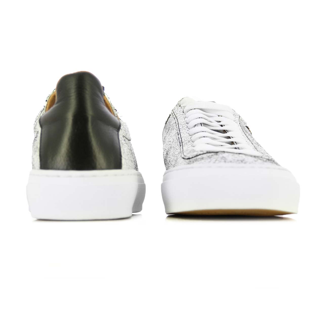 Textured Low-Top Sneaker -Black Leather - Image 5