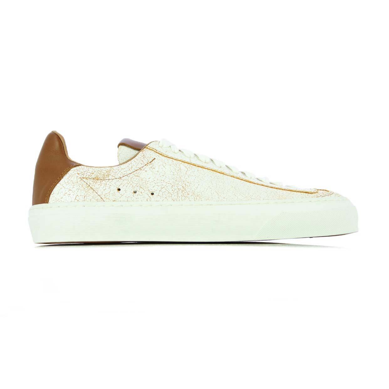 Textured Low-Top Sneaker -Tan Leather