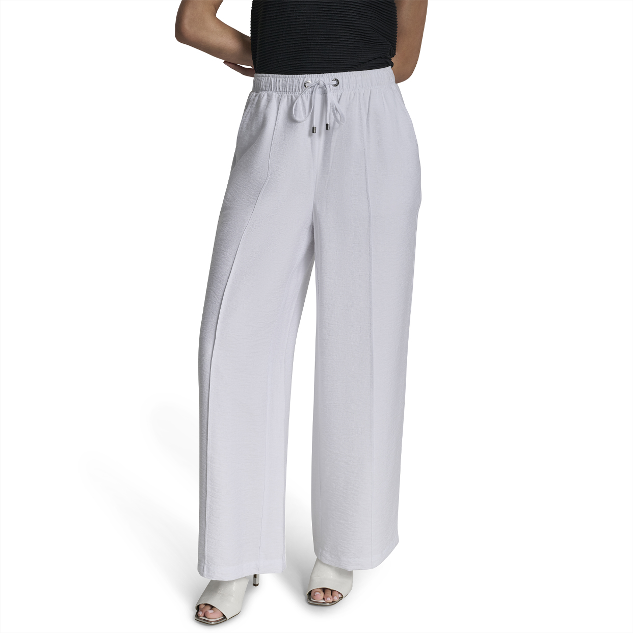 Pull On Front Trousers -White - Image 2