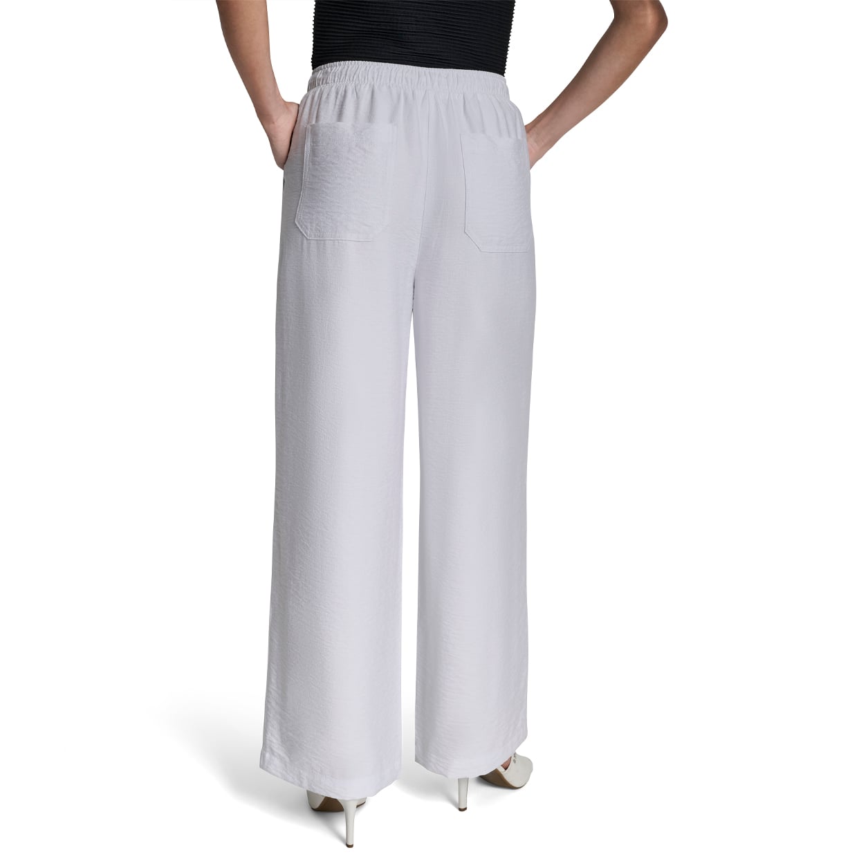 Pull On Front Trousers -White - Image 4