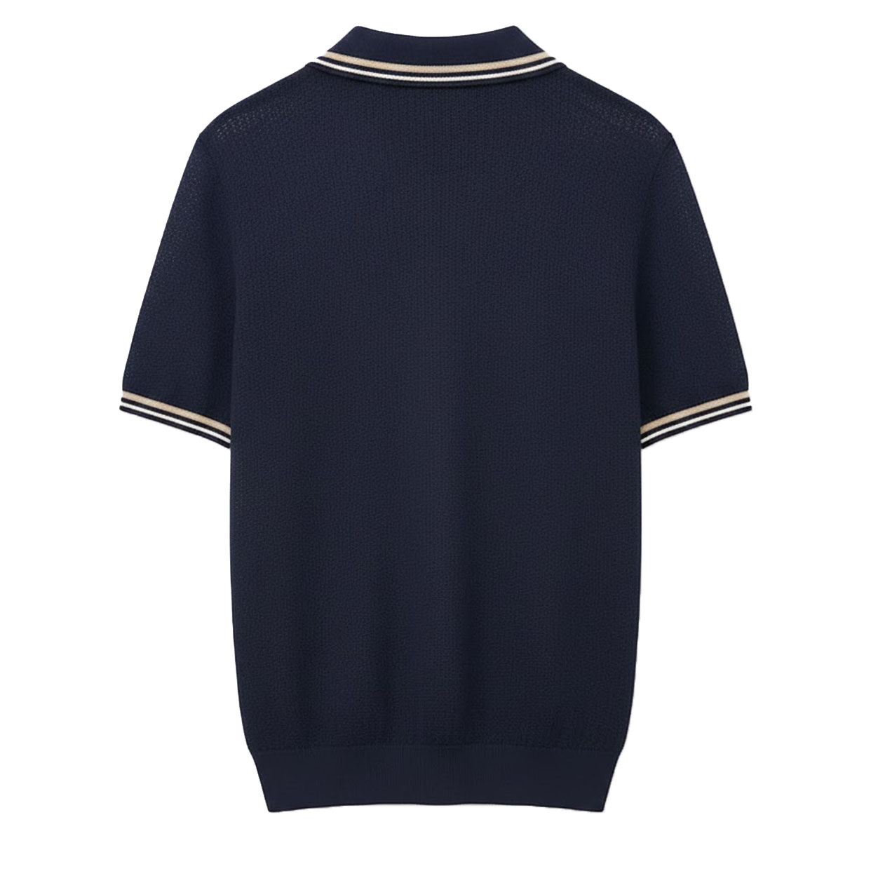 Silk Linen Polo Shirt -Black - Image 2