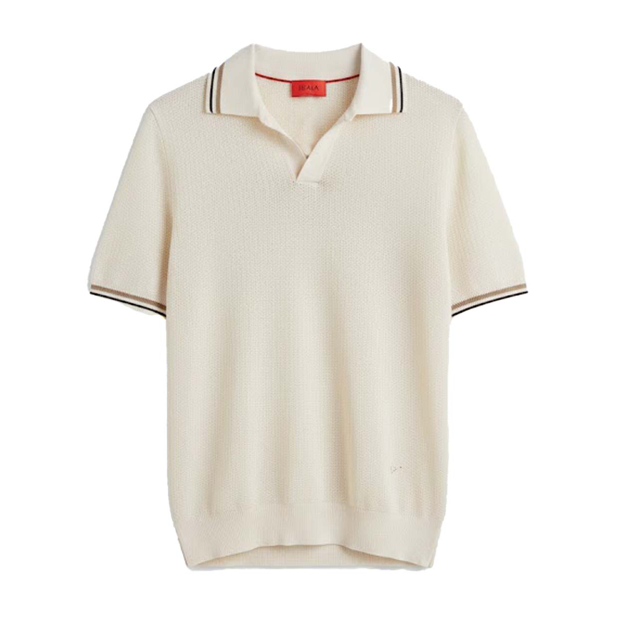 Silk Linen Polo Shirt -White