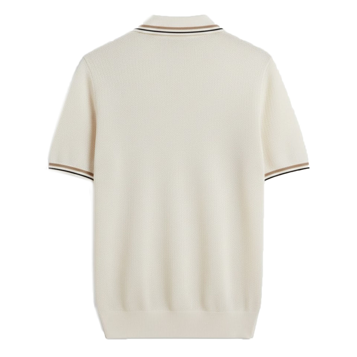 Silk Linen Polo Shirt -White - Image 2