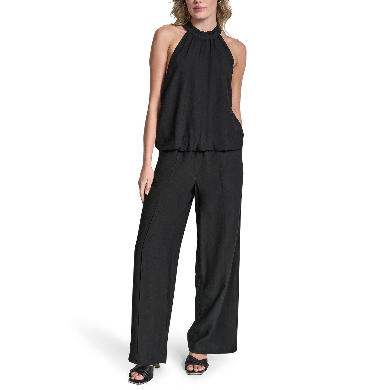 Halter Neck Blouse -Black