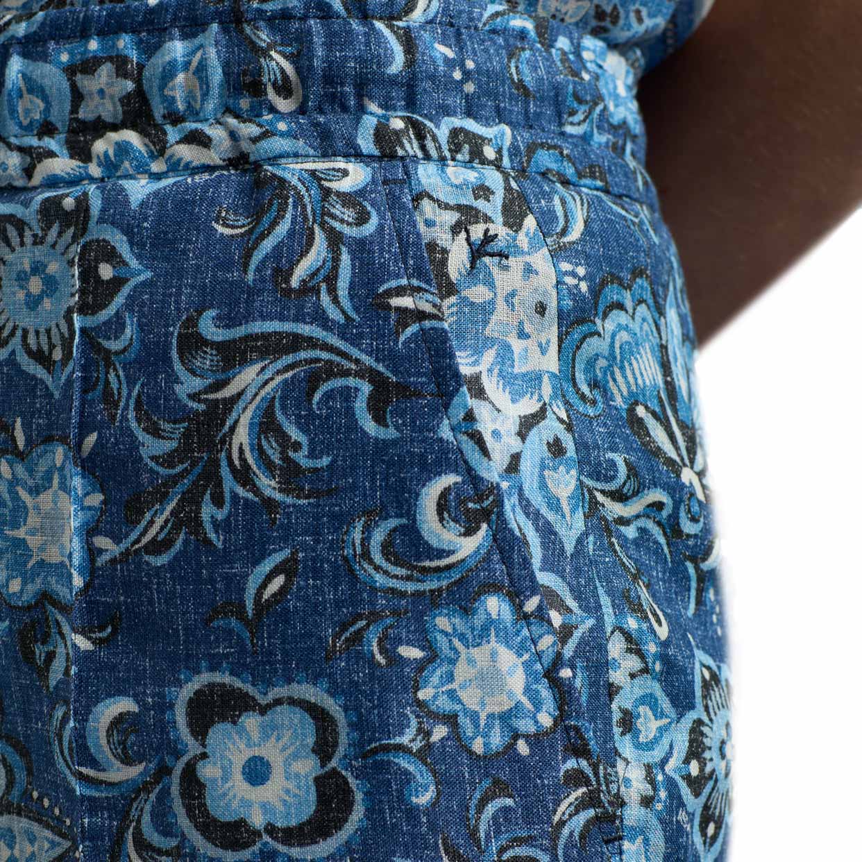 Drawstring Shorts -Blue Combi - Image 3