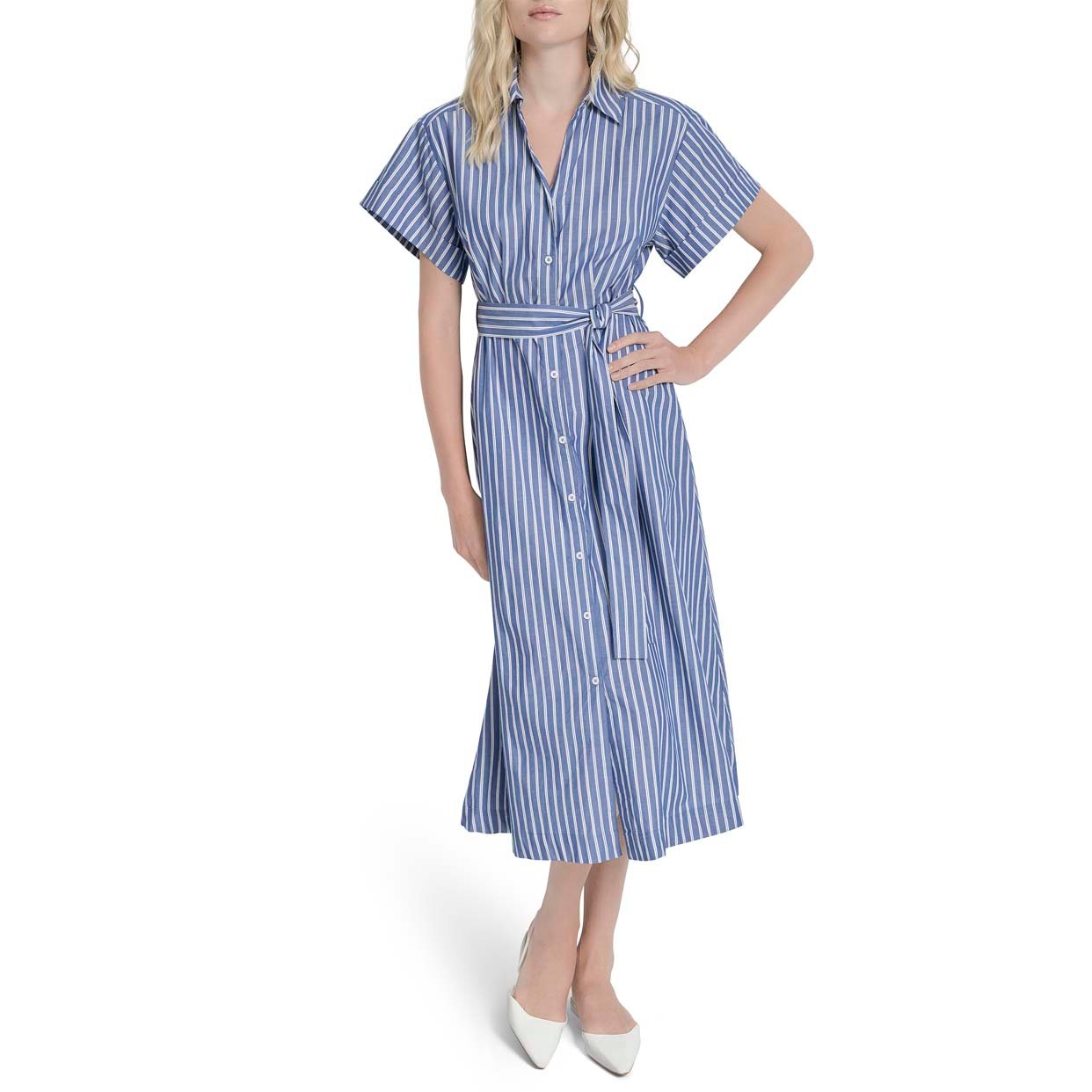 Midi Shirt Dress -Light Blue