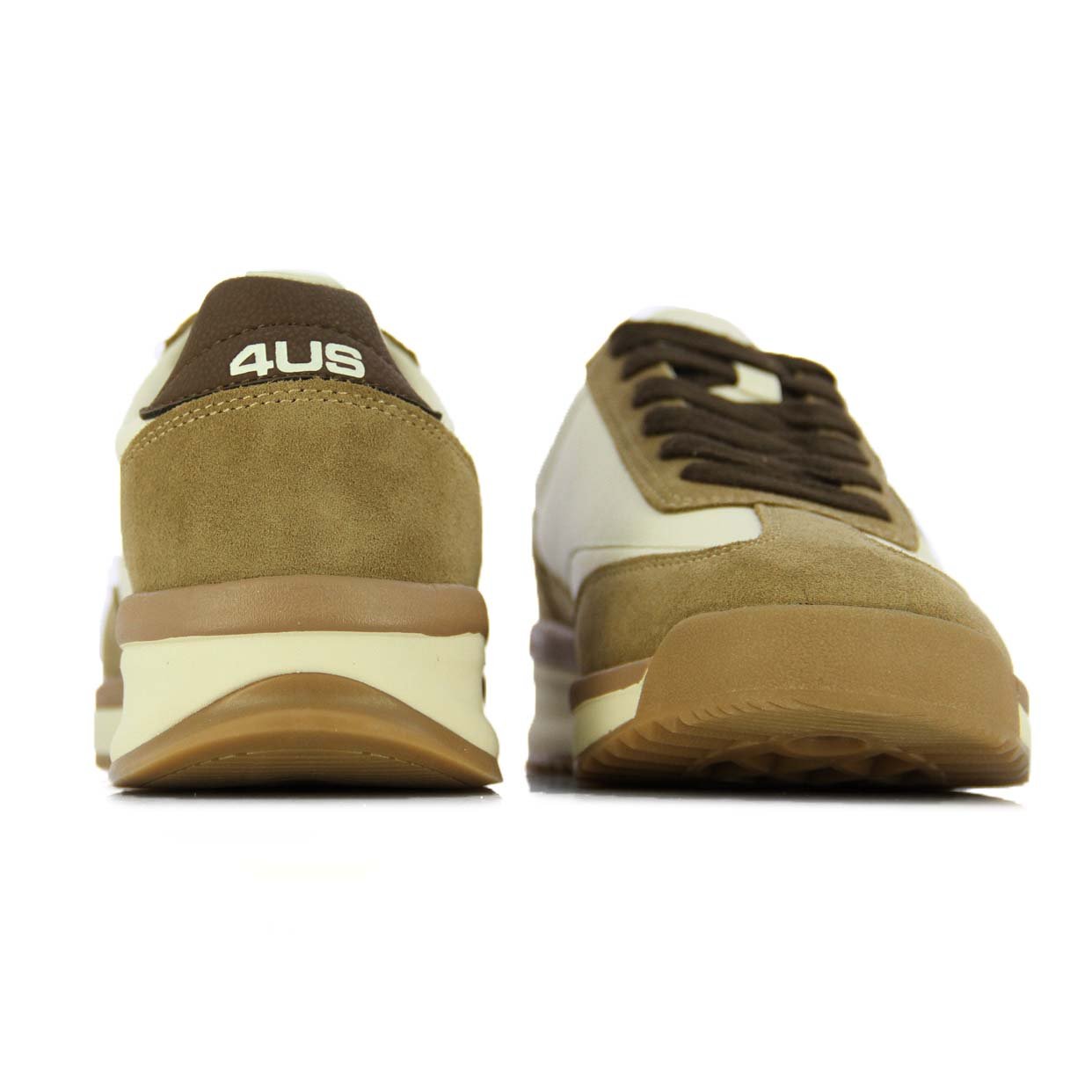 Textured Low-Top Sneaker -Beige - Image 5