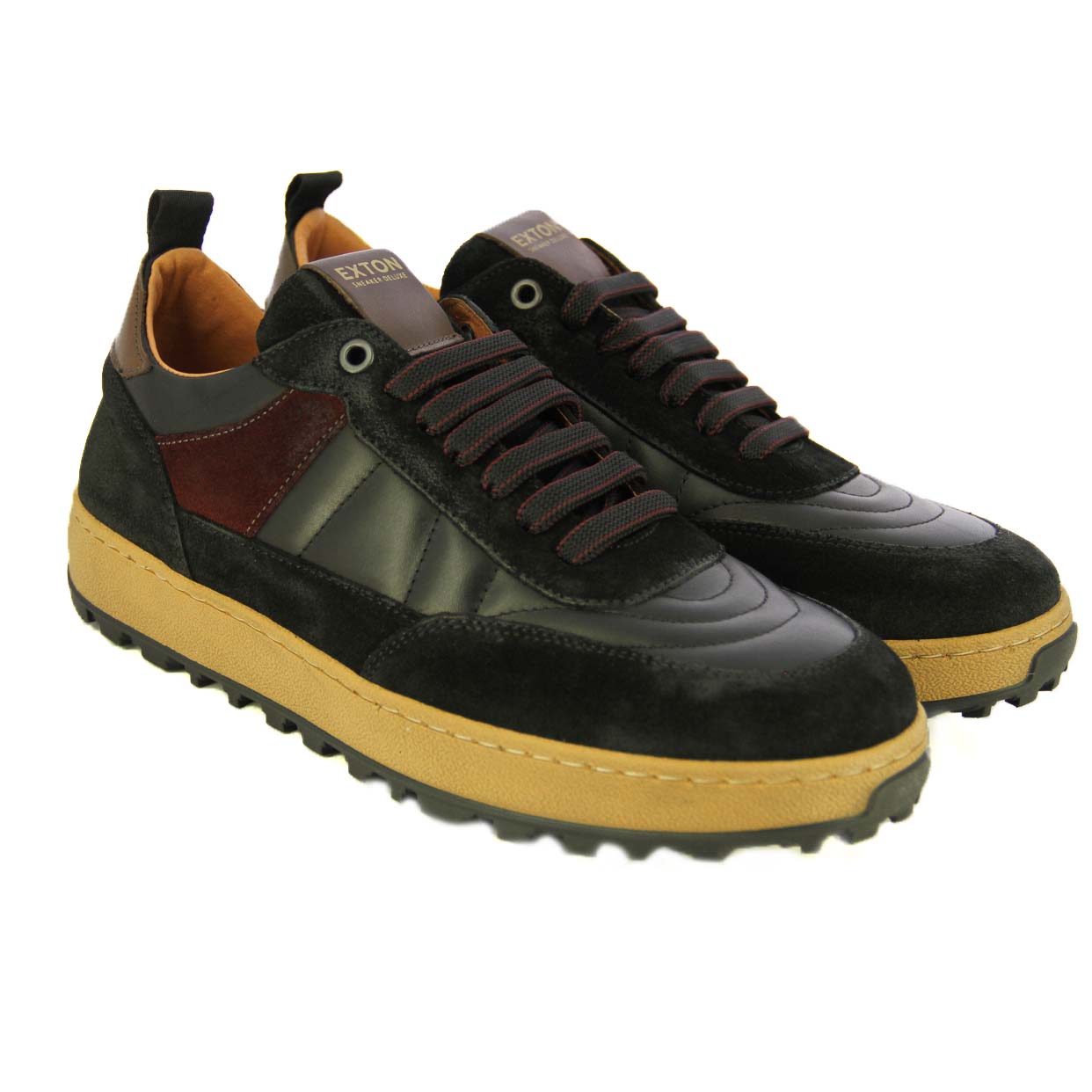 Suede Low-Top Sneakers -Black - Image 2