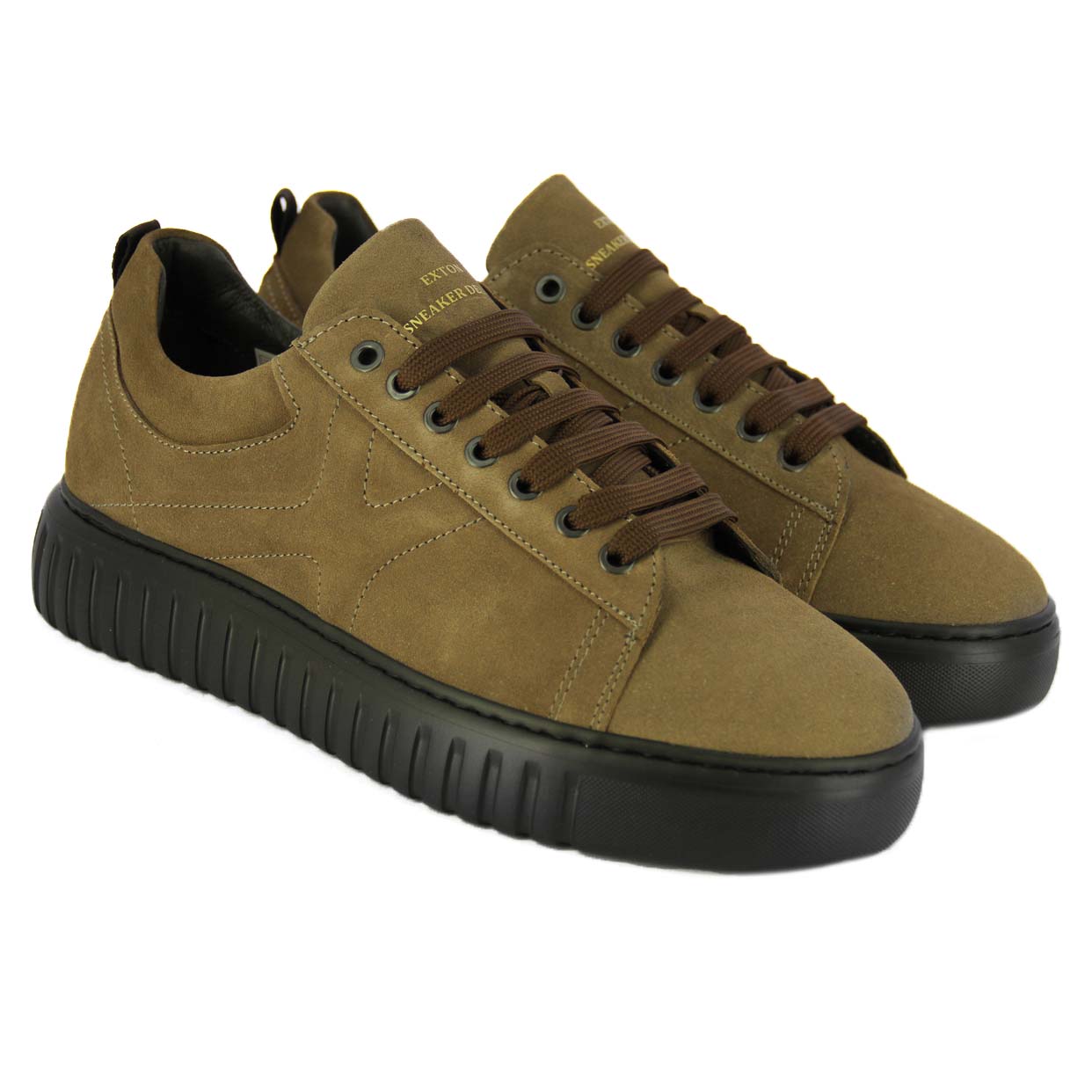 Suede Low‑Top Sneaker -Tabacco - Image 2
