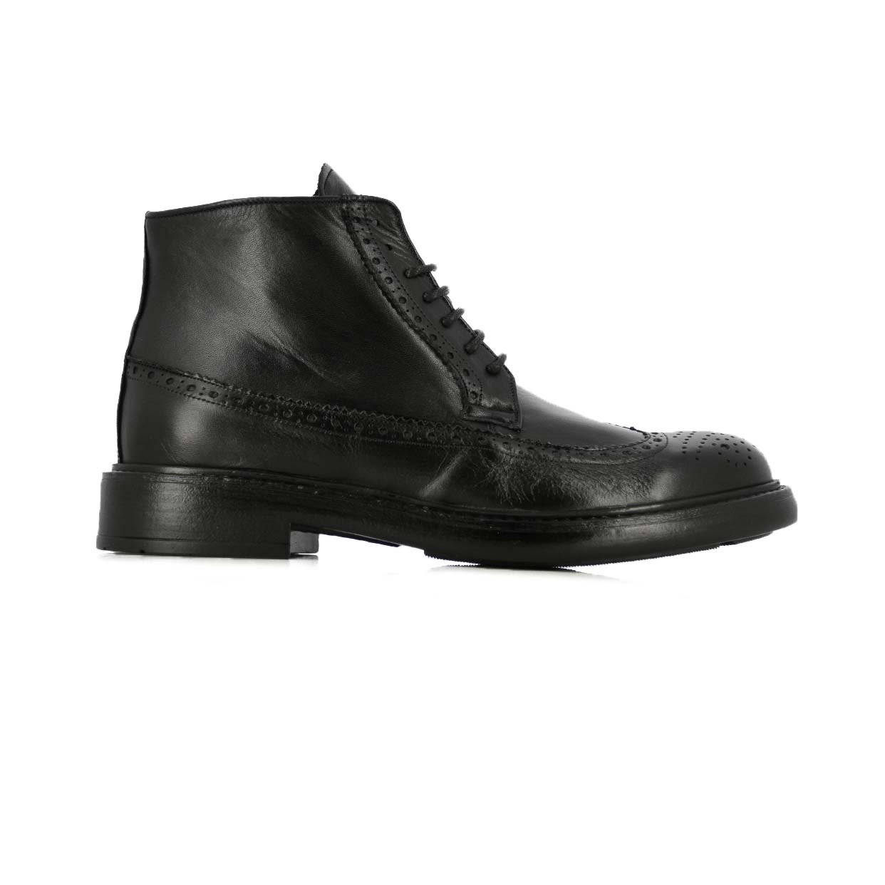 Lace‑Up Brogue Boot -Black