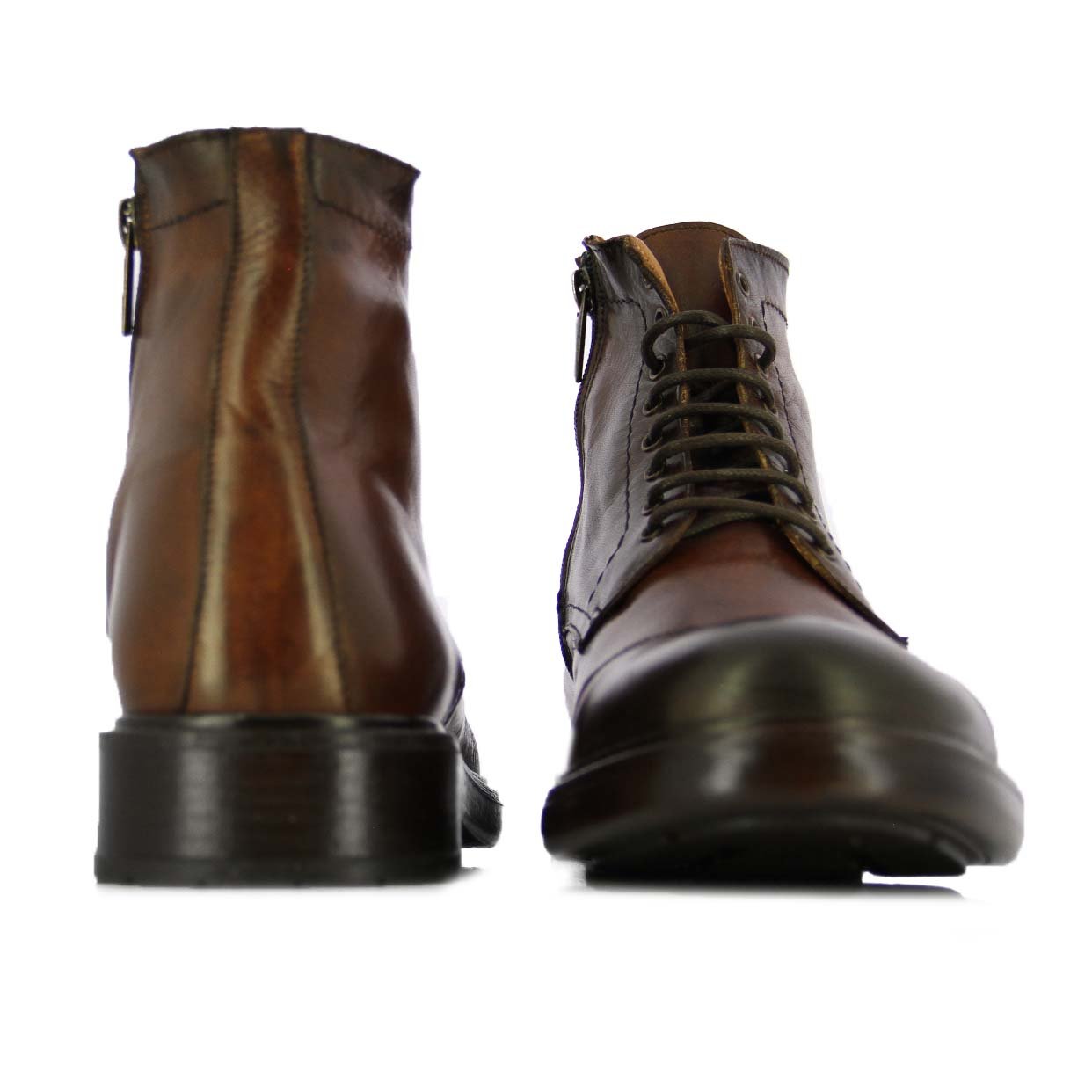 Cap‑Toe Lace‑Up Boot -Brown - Image 5