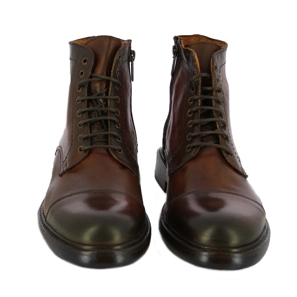 Cap‑Toe Lace‑Up Boot -Brown - Image 3