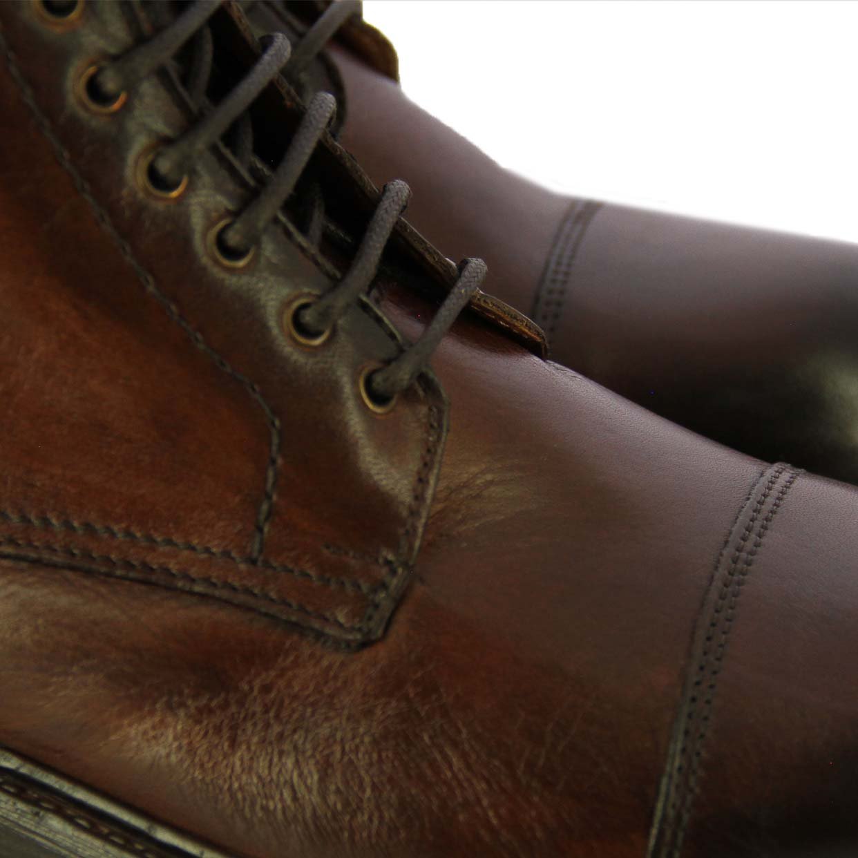 Cap‑Toe Lace‑Up Boot -Brown - Image 4