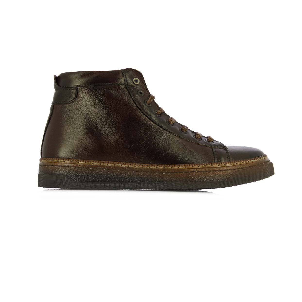 High‑Top Sneaker -Mahogany