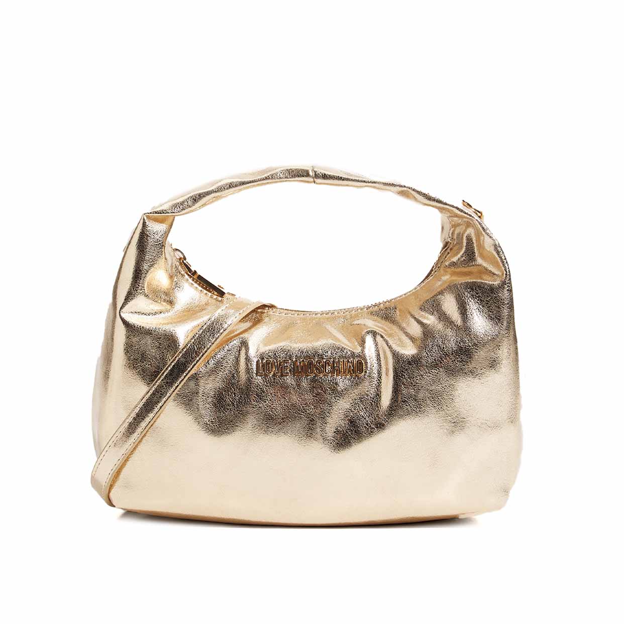 Laminated Fabric Handbag -Gold