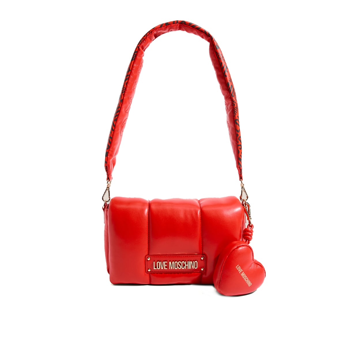 Puffy Logo Shoulder Bag -Red/Black