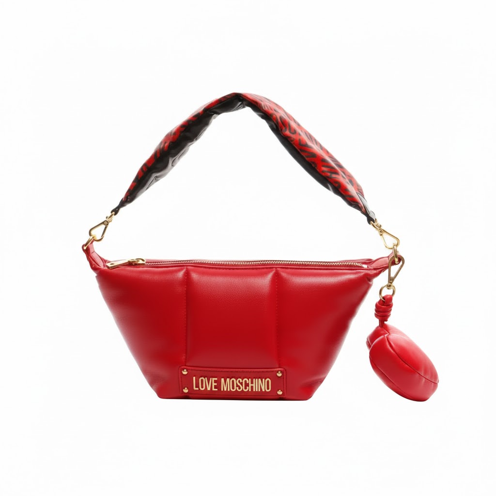 Puffy Logo Top Handle Bag -Red/Black