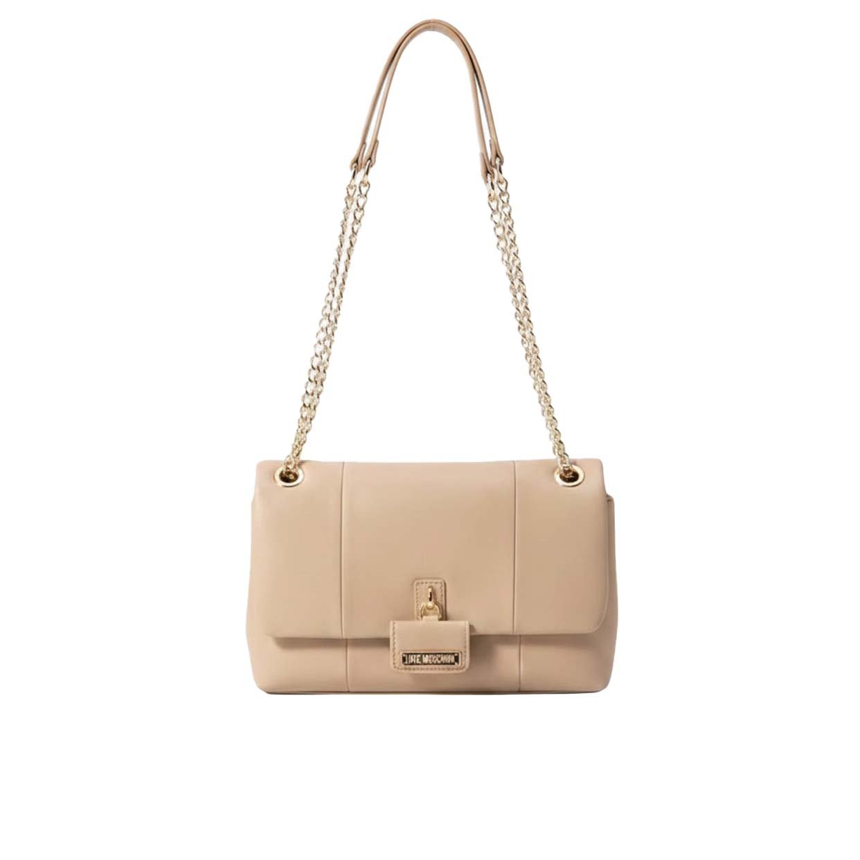 Mini Lock Chain Strap Shoulder Bag -Ivory