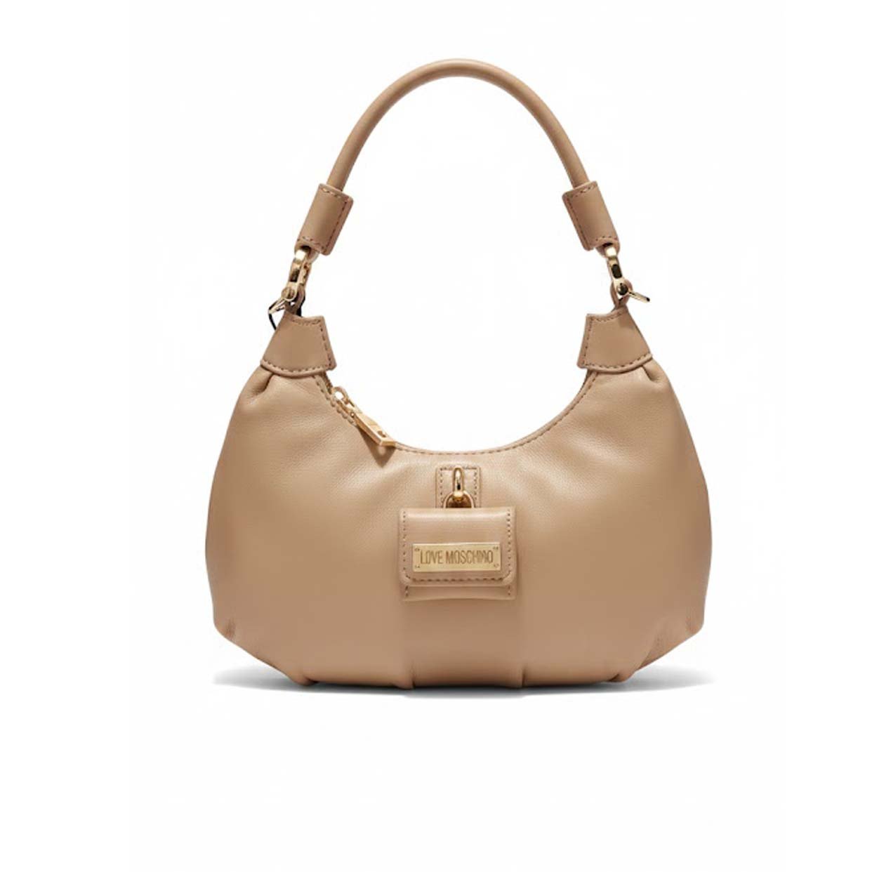 Mini Lock Top Handle Bag -Beige