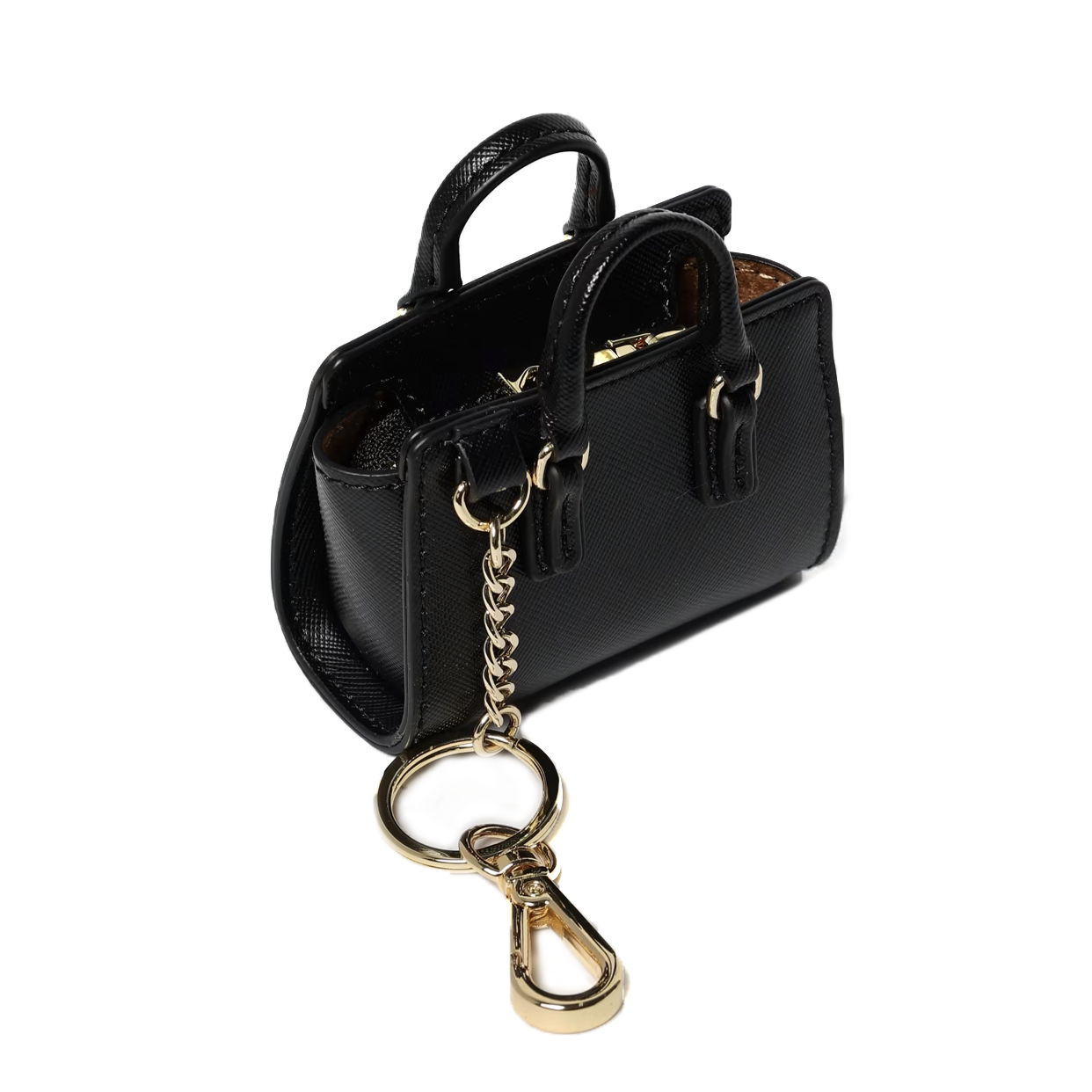 Charm Mini Bag Keyring - Black - Image 2