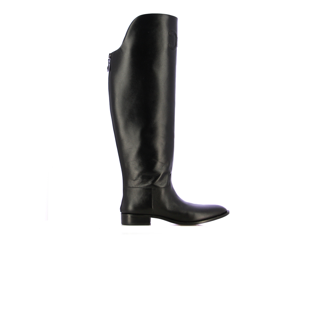 Knee High Leather Boots -Black