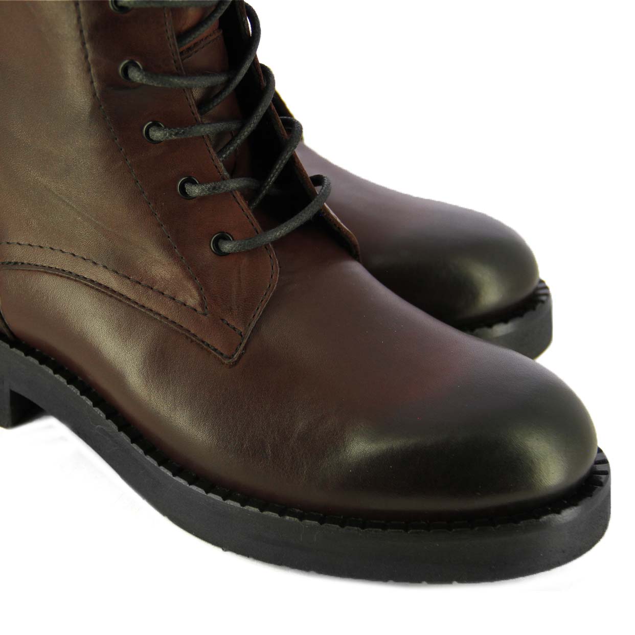 Sleek Vanguard Lace‑Up Boot -Bordeaux - Image 4
