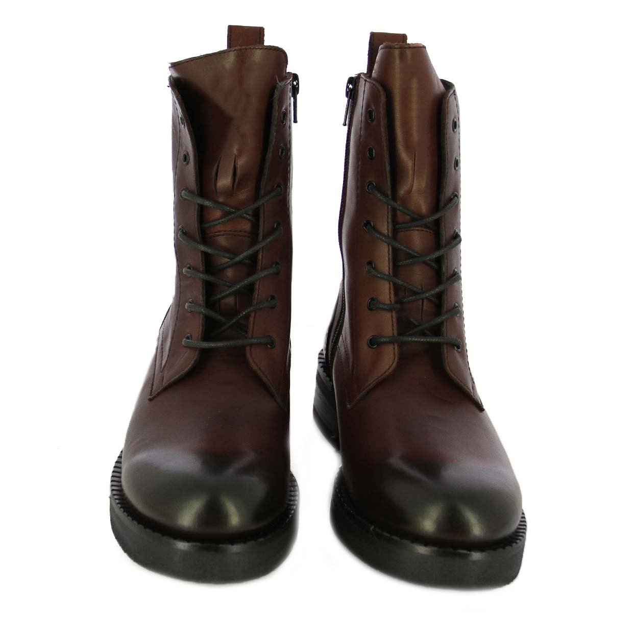 Sleek Vanguard Lace‑Up Boot -Bordeaux - Image 3