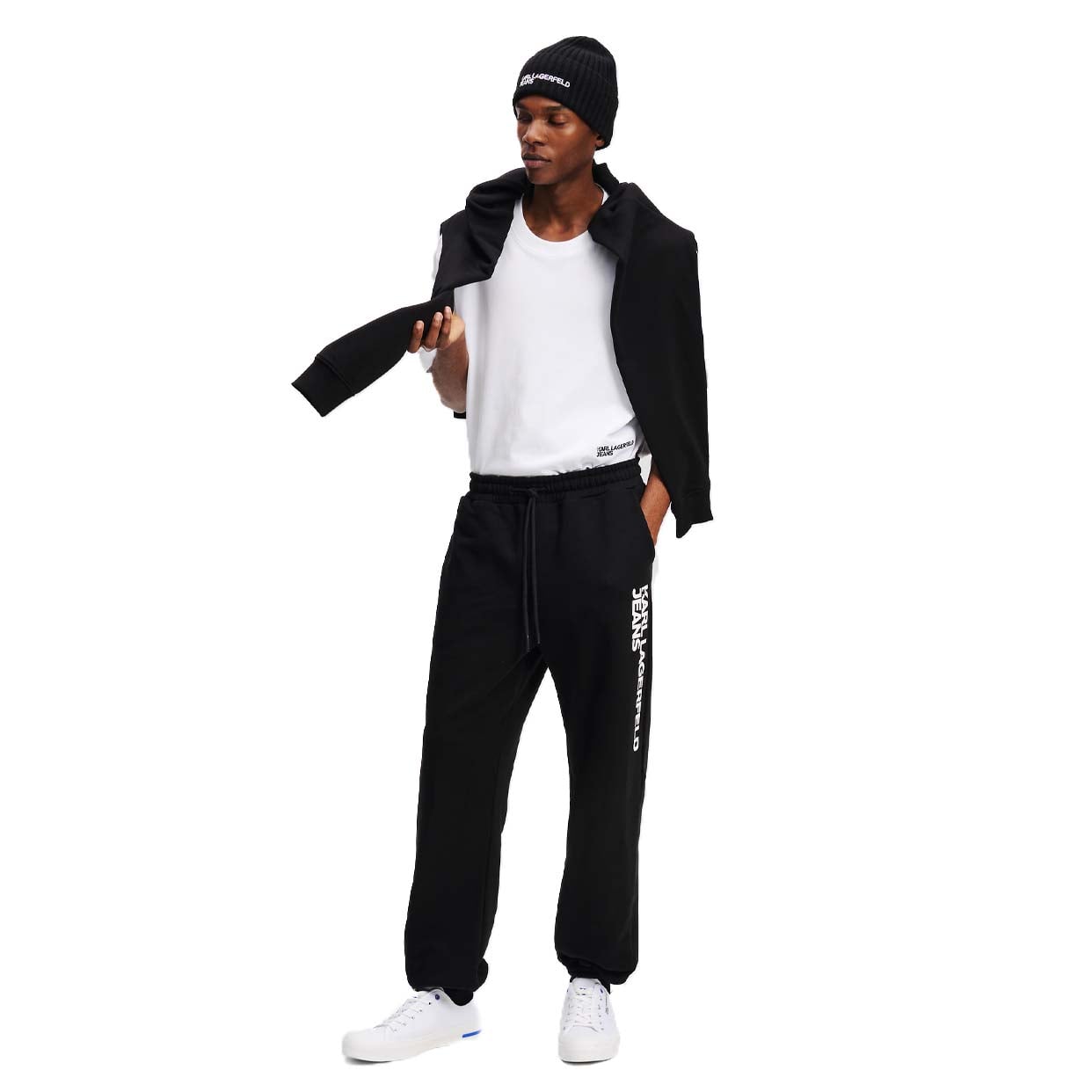 Slim-Flit Sweatpants -Black - Image 2