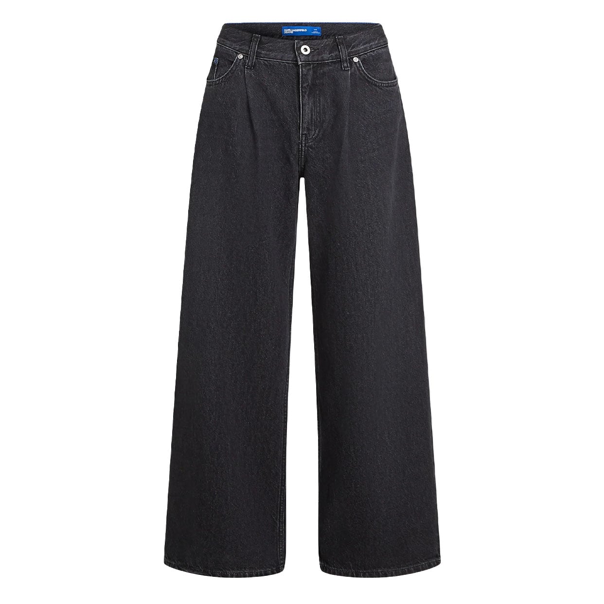 Low-Rise Wide Leg Jeans -Washed Black