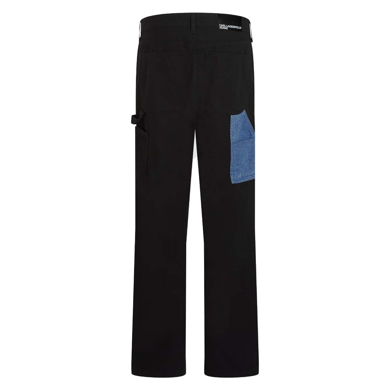 Denim Pocket Carpenter Pants -Washed Blue-Black - Image 5