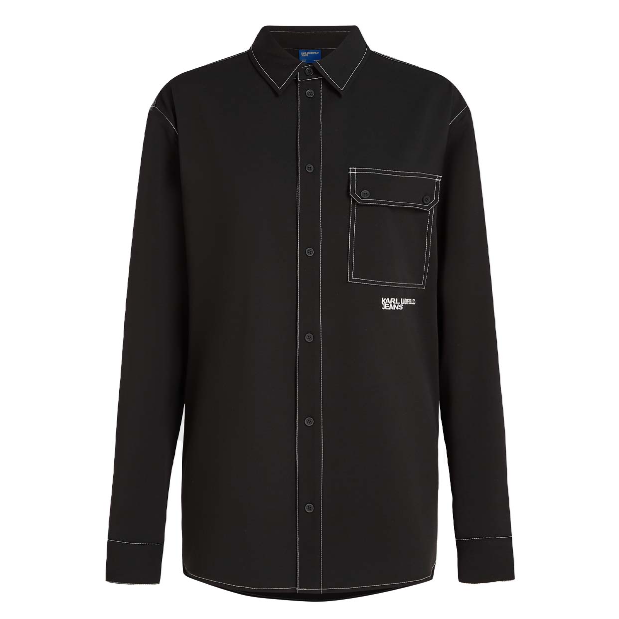 Contrast Stitch Shirt -Black
