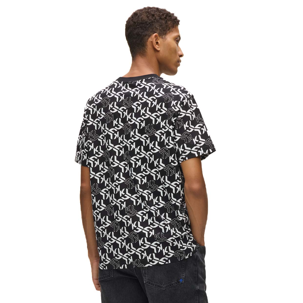 All-Over Monogram T-Shirt - Outline Monogram Black All Over Print - Image 4