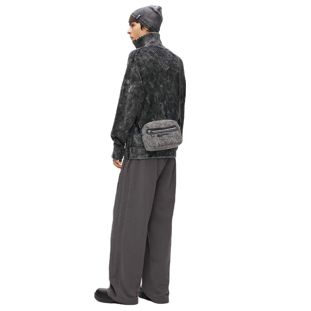 Washed Denim Crossbody Bag -Washed Black - Image 2